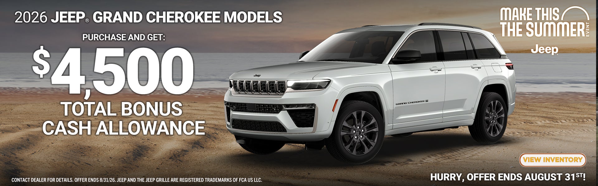 2026 Jeep Cherokee Models, $4500 combined bonus cash