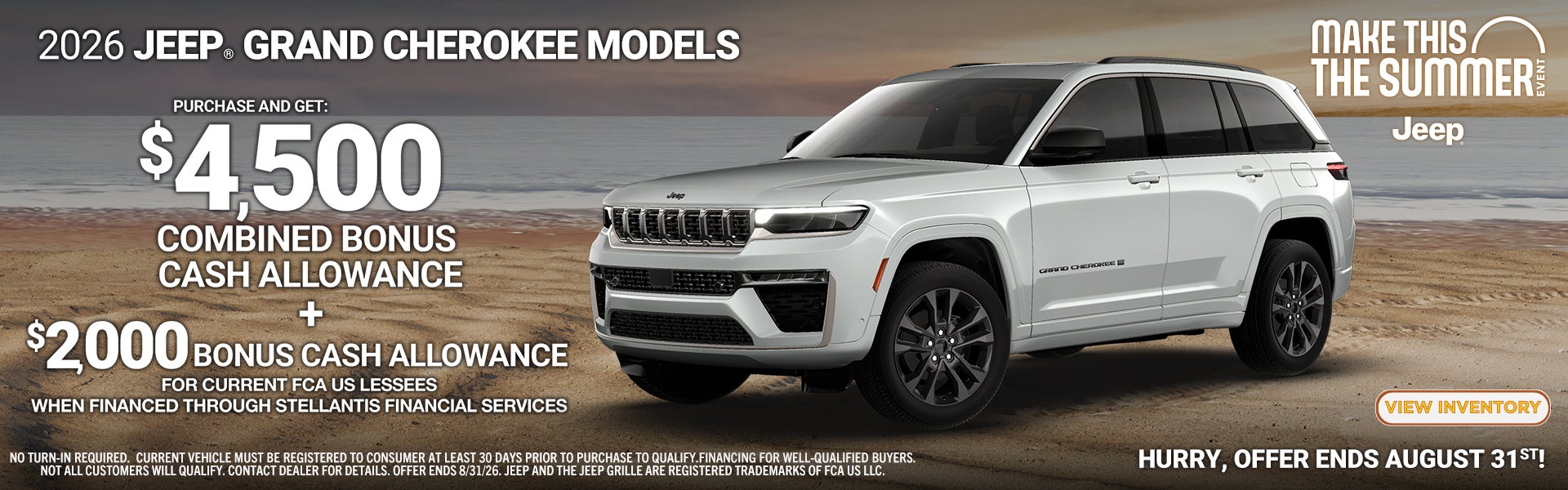 2026 Jeep Cherokee Models, $4500 combined bonus cash